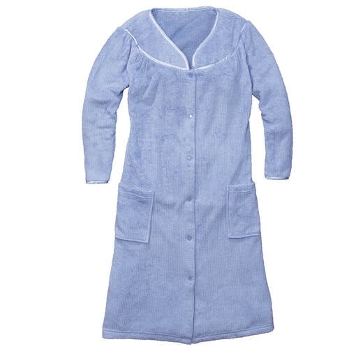 Snap-Front Fleece Robe with Pockets by Sawyer Creek-MED-Lavender ...