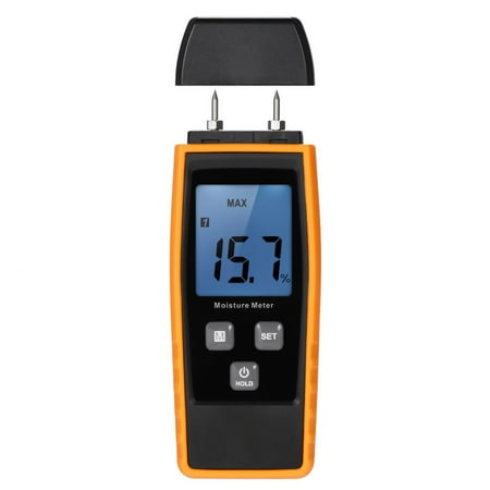 RZ Handheld Mini Moisture Meter Digital LCD Lumber Damp Meter Wood Moisture Detector Humidity Tester for Timber Wood Drywall Plants Sheetrock Brick Mortar Concrete with 2 Pin Probe Range (Best Moisture Meter For Drywall)