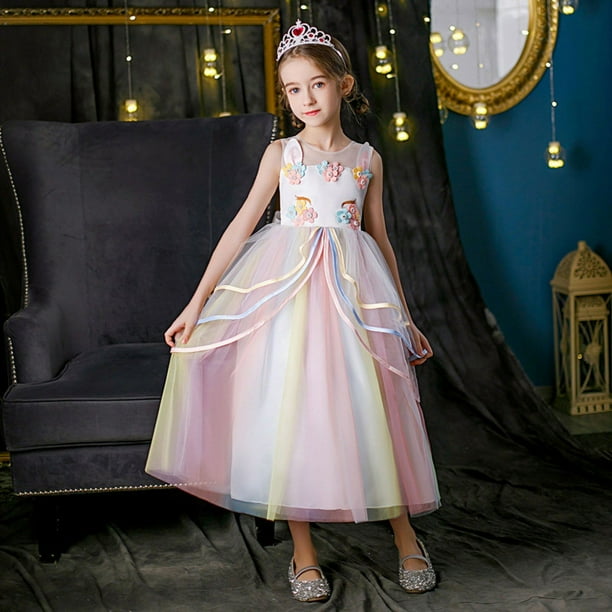 open lace back dress Make It Magical Rainbow Tiered Dress  Mia Belle Girls
