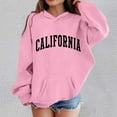 thumbnail image 2 of Fgnfyis Girls Cute Hoodies Long Sleeve Pullover Sweatshirt with State Prints for Kids Casual Comfortable Daily Wear Hoodie Pink 4-5 Years, 2 of 4