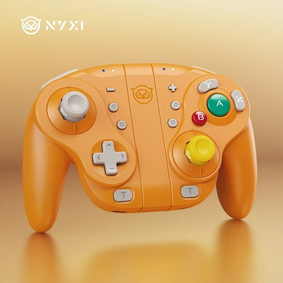NYXI Wizard Hall Joystick Video Game Wireless Game Controller with RGB Lights for Nintendo Switch & PC, Orange