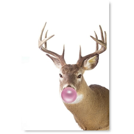 Awkward Styles Cute Animal Chewing Bubble Gum Posters Deer with Pink Gum Cute Animal Poster Fresh Wall Art Gift Children Painting Art Housewarming Gifts Ideas Deer Chewing Gum Kids Gifts