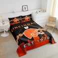 thumbnail image 3 of Full Football Comforter ,American Football Players Bedding Set,Sports Pattern Comforter Sets,Football Patchwork Duvet Insert with 2 Pillowcases Home Room Decor(Cincinnati), 3 of 6