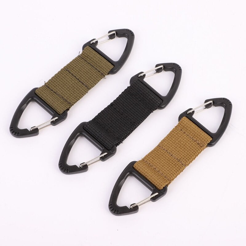 Details about   1Pcs Outdoor Climbing Carabiner Double Point Triangle Buckle Belt Clip Bag HoAU 