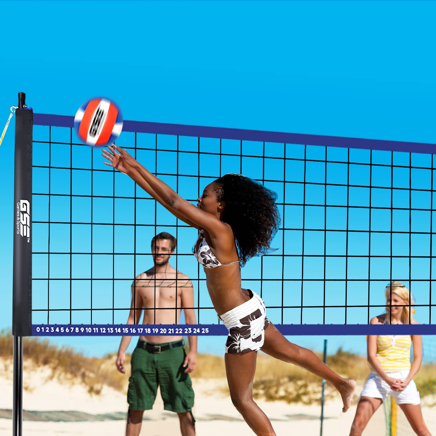 Outdoor Yard Net Game Set For Backyards  Parks Beach Lawn. Volleyball Badminton Or Combo Available
