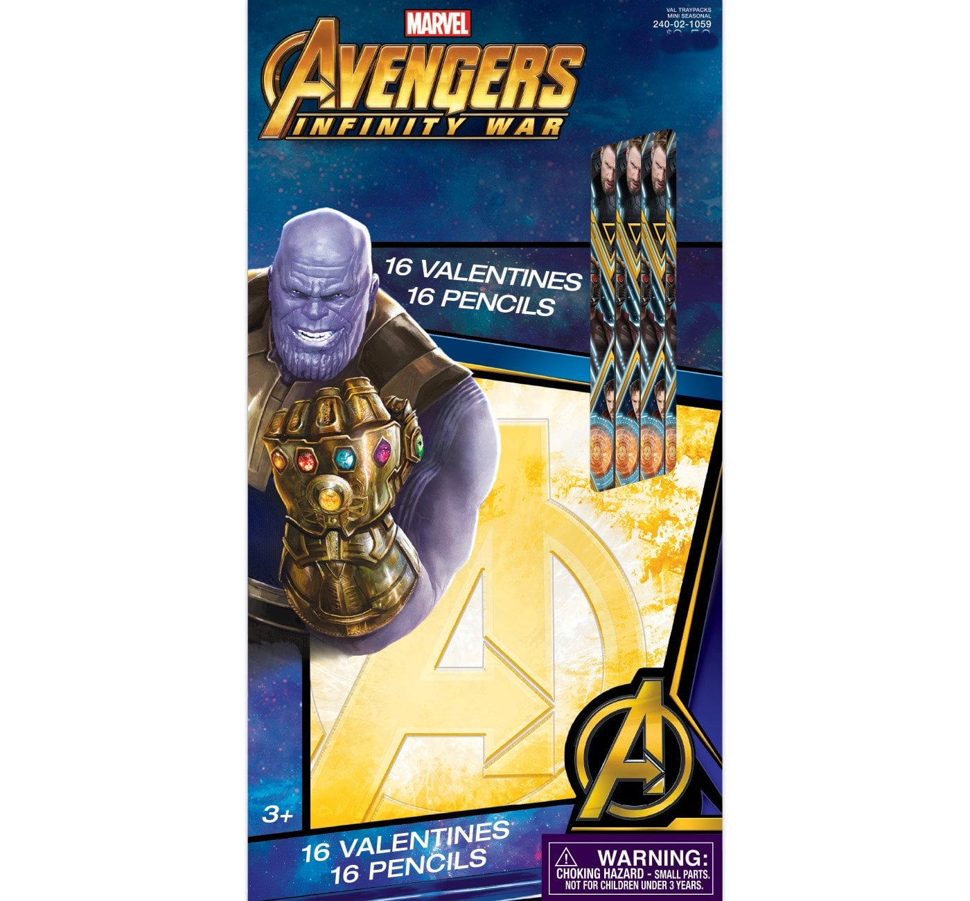 Avengers Infinity War 16 Valentines Cards with Pencils - Walmart.com