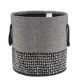 thumbnail image 1 of LR Resources BASKE16040BLK018H Panier de Rangement Moderne Brodé Monochrome - Rond, 1 of 1