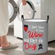 thumbnail image 5 of Balery Funny Saying Wine Cesta de ropa redonda con asas, impermeable, independiente, para ropa, juguetes, dormitorio y familia-Small, 5 of 6