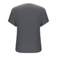 thumbnail image 4 of Delliss Womens Summer Tops Basic Short Roll-Up Sleeve Shirts Casual V Neck T Shirt Comfy Trendy Tees Gray M, 4 of 6