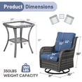 thumbnail image 7 of Unnifurnzi Outdoor Swivel Rocker Patio Chairs-Outdoor Swivel Rocking Chairs with Side Table 3 Pieces PE Wicker Patio Furniture Set for Porch Deck Balcony Garden-Gray/Blue, 7 of 7