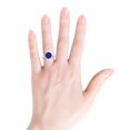 thumbnail image 4 of ANGARA Lab Grown 3.75 Ct Blue Sapphire Engagement Ring with Leaf Motifs for Women in 14K Rose Gold (Size-9mm) | September Birthstone, Anniversary Jewelry Gift for Women | Lab-Grown Blue Sapphire Ring, 4 of 8