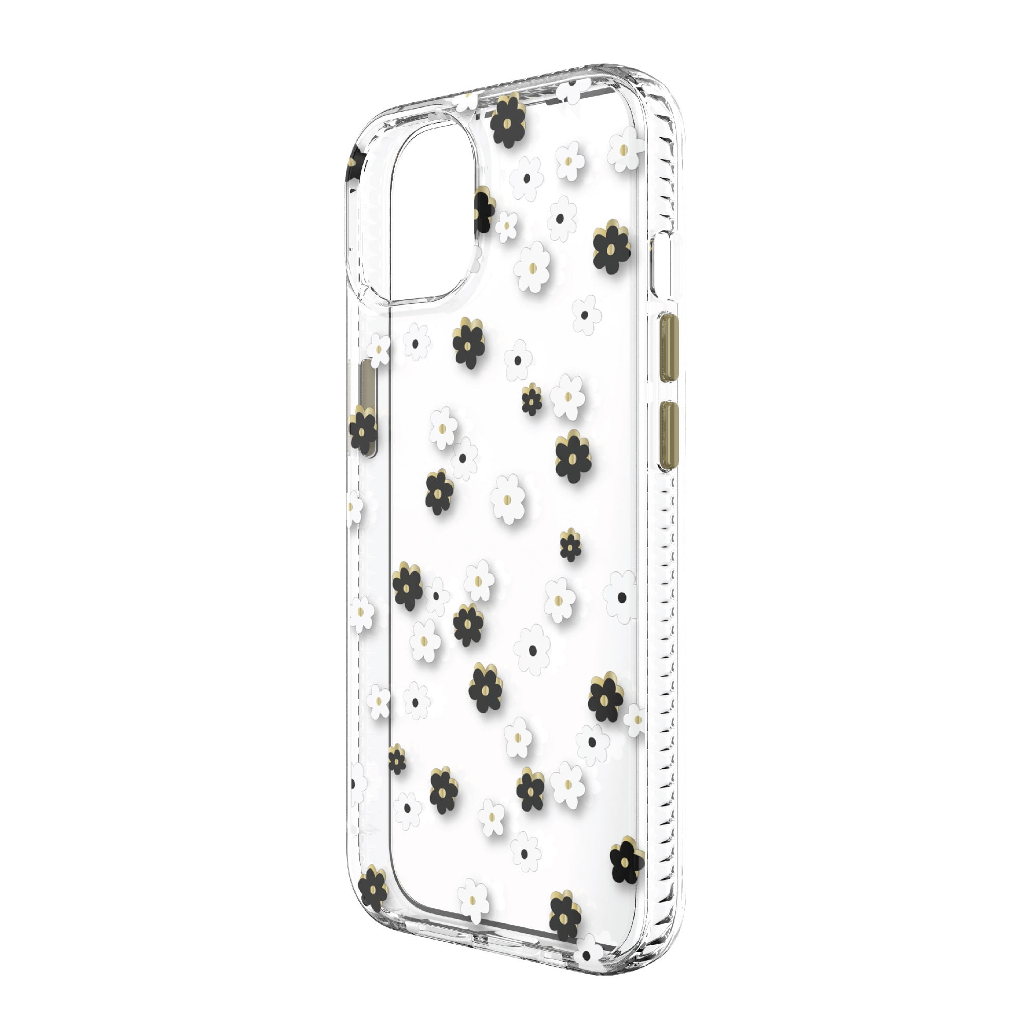 onn. Black & White Ditsy Floral Phone Case for iPhone 14 / iPhone 13