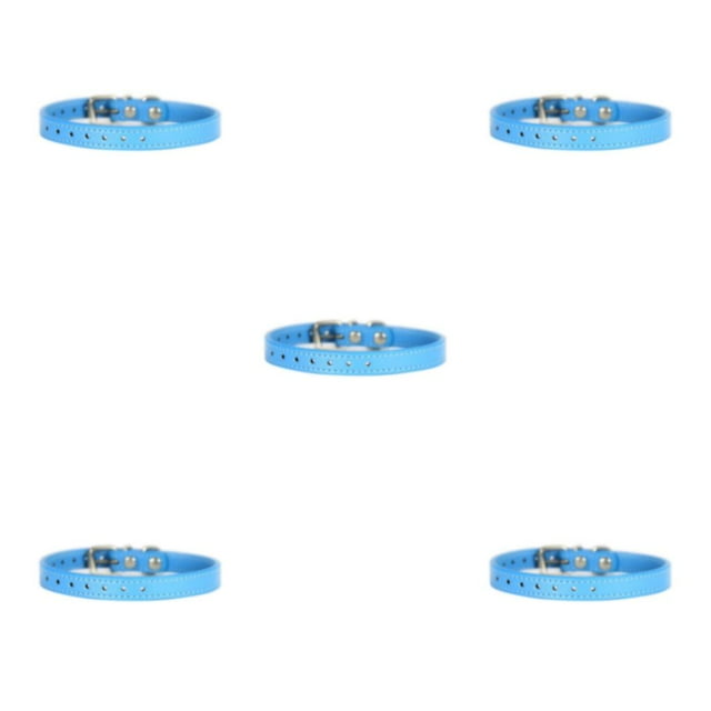 Guardoinrt PU Adjustable - Cute And Practical For Doggy Whelping Needs Safe And Non-toxic Whelping Collar Newborn blue 5PCS