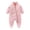 Pink, variant on Newborn Baby Fleece Romper Footed Jumpsuit Winter Warm Pram Suit Infant Toddler Fuzzy Zip Up Onesies Long Sleeve Plush Sleep and Play Cozy Outerwear