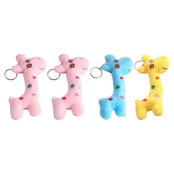 UPKOCH 4Pcs Backpack Keychain Giraffe Shape Doll Key Chain Bag Hanging Ornament present Giving