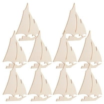 10pcs Wooden Sailboat Craft Unfinished Wood Boat DIY Crafts Cutouts Nautical Centerpieces Coastal Room Decor Unpainted Wooden Sailboat