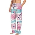 thumbnail image 2 of Junzan Men'S Pajama Pants Pink Striped Flamingo Sleepwear Pants Pj Bottoms Drawstring And Pockets, 2 of 9