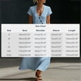 thumbnail image 4 of HVOBTTY Summer Women's Short Sleeve Maxi A-Line Dress Structure V Neck Casual Stylish Daily Attire, 4 of 5
