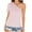Pink, variant on ECZHAW Womens One Shoulder Tops Summer Casual Short Sleeve Shirts Dressy Elegant Ladies Blouse