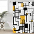 thumbnail image 2 of 60x72 Inch Shower Curtains for Bathroom Yellow Geometric Fabric Bath Curtain Decor Modern Minimalist Black Abstract Art Waterproof Restroom Curtains Shower Set Accessories with 12 Hooks 60 Inch, 2 of 6