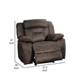 thumbnail image 4 of Mady 39 Inch Manual Glider Recliner Chair- Brown Microfiber- Solid Wood, 4 of 6