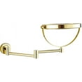thumbnail image 5 of Wall-Mounted Makeup Mirror,8 inch Brass Magnifying Round Double Sided Shaving Mirror,Bathroom Extendable 360° Swivel Cosmetic Vanity Mirror,Chrome,10X /Gold/3X, 5 of 8