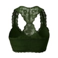 thumbnail image 3 of URBAN DAIZY Women's Seamless Lace Bra Racerback Padded Sexy Floral Mesh Bralette Crop Top Removable Pads Breathable Bustier A11_6324 Army Green 1XL, 3 of 7
