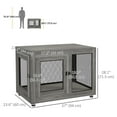 thumbnail image 3 of PawHut Table d'Appoint pour Cage pour Animaux avec Coussin Résistant à l'Eau, Gris à Double Porte, 3 of 10