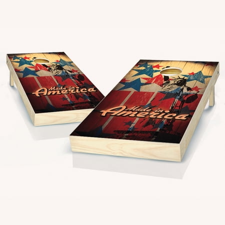 Skip's Garage Made in America Solid Wood Cornhole Board Set