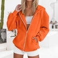 thumbnail image 3 of Aihuaihua Zip Up Hoodie Women Plus Size Cute Casual Long Sleeve Zipper Sweatshirts Fall Y2k Outfits Comfy Track Jackets with Pockets (Orange,XXXXL), 3 of 8