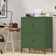 thumbnail image 3 of Elegant Metal Locker Cabinet with 4 Doors, Metal Accent Cabinets,Home Office Storage Lockers Sideboard for Kitchen, Living Room, Entryway,Green, 3 of 7
