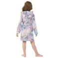 thumbnail image 4 of FORMRS Niños Bathrobe Unisex Hooded Robe Soft Plush Pajamas Sleepwear, Size 4-6T, Purple Marble Pattern, 4 of 7