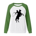 thumbnail image 4 of CEHVOM Mode Femmes Décontracté Imprimé Col Rond Manches Longues T-Shirt Ample Blouse Pull Tops Chandails en Molleton Sans Capuche Liquidation, 4 of 4