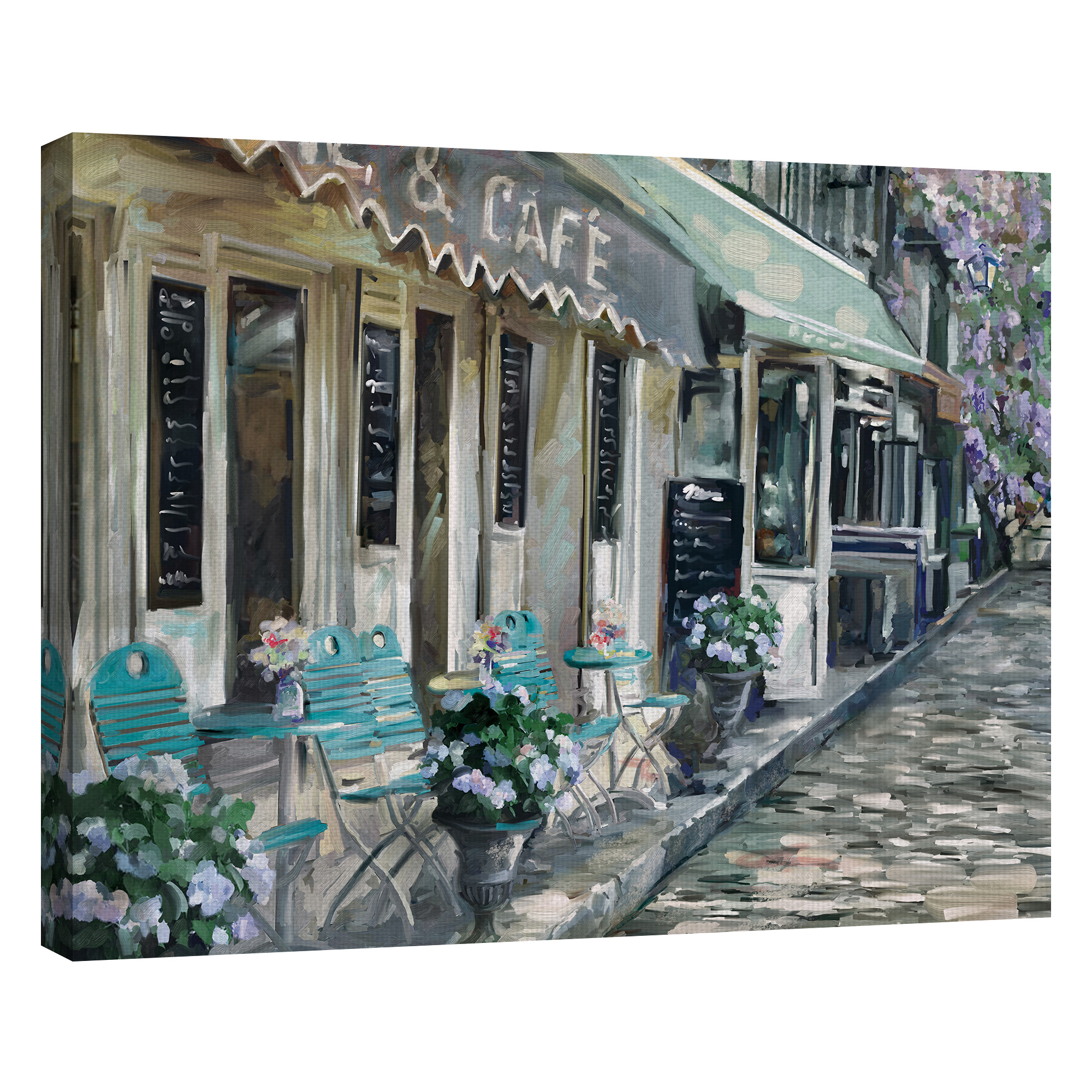 Masterpiece Art Gallery Bistro de Paris II Square City Cafe By Studio Arts Canvas Art Print 22" x 28"