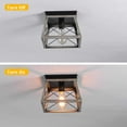 thumbnail image 6 of Garwarm Industrial Flush Mount Ceiling Light,Farmhouse Rustic Close to Ceiling Light Mini Ceiling Lamp Fixture with Square Metal Cage for Kithcen Island Hallway Bedroom Dining Room Entryway,E26, 6 of 10
