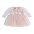 thumbnail image 1 of EIMELI Robe Tutu en Tulle pour Bébé Fille, Robe Courte à Manches Longues pour Tout-Petit avec Garniture en Plumes, Robe de Fête Princesse d'Automne à Col Rond, 1 of 9
