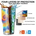 thumbnail image 7 of 30oz Colorful Tie Dye Multi Spiral Pattern Tumblers Stainless Steel Tumbler with Lid and Straw,Vacuum Insulated Double Wall Travel Tumbler Cups Mug with Cleaning Brush for Coffee,Tea, 7 of 7