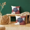 thumbnail image 4 of 4th of July Pillow Covers 18x18 Set of 2, Red Navy Blue Dahlia Floral Decorative Throw Pillows Linen Geometric Flower Modern Style Cushion Pillow Covers for Sofa Couch Outdoor Decor, 4 of 6