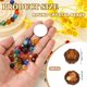 thumbnail image 2 of Cuentas de cristal redondas Uxcell de 8 mm, 100 piezas de cuentas de bola facetadas de vidrio para hacer joyas, ámbar, 2 of 6