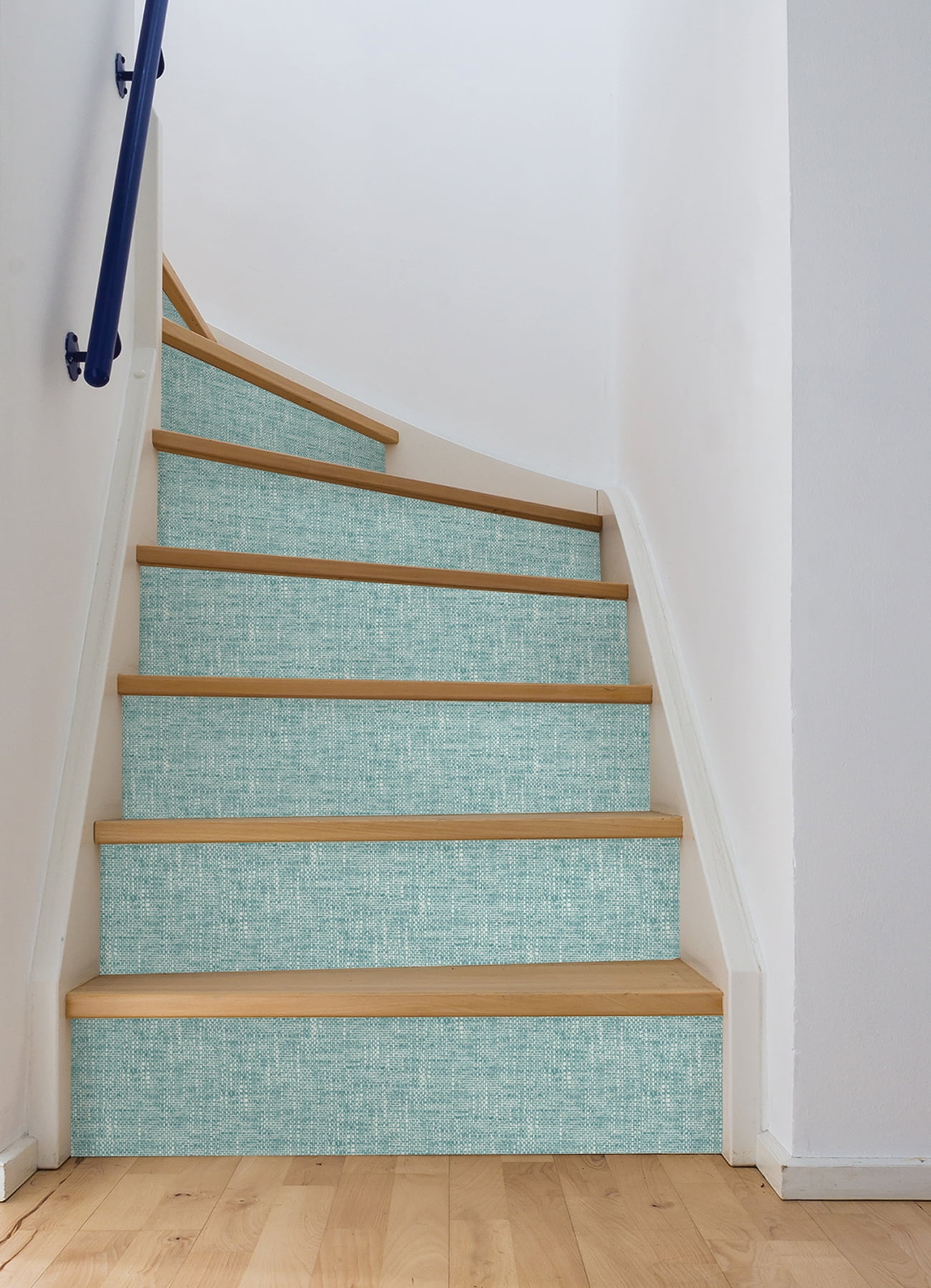 NuWallpaper Aqua Poplin Texture Raised Ink Vinyl Peel And Stick Wallpaper, 216-in by 20.5-in, 30.75 sq. ft.