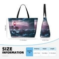 thumbnail image 4 of Xecao lighthouse Waves Torrential Rain for versatile beach bag for women includes zipper pockets and waterproof material, ideal for vacations and adventures., 4 of 7