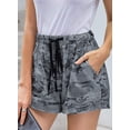thumbnail image 4 of Womens Summer Casual Drawstring Elastic Waist Comfy Pure Color Shorts with Pockets, 4 of 8