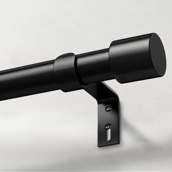 Adjustable Drapery Curtain Rod, Black, 30"-60"