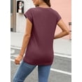thumbnail image 5 of Womens Tops Casual Dressy Basic T Shirts Loose Fit Crewneck Cap Sleeve Tee Summer Outfits 2024, 5 of 6
