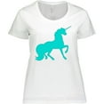 thumbnail image 3 of Inktastic Aqua Unicorn Women's Plus Size T-Shirt, 3 of 5