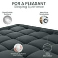 thumbnail image 4 of Bedding Quilted Fitted Mattress Pad, Pillow Top Mattress Topper, Mattress Cover Stretches up to 16 Inches Deep, 4 of 6