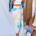 thumbnail image 2 of Viikei Summer Skirts for Women Skirts Clearance Sale Skirt Plus Size Fashion High Waist Tie-dye Print Girls Lace-up Skirt, 2 of 9