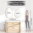 thumbnail image 7 of PAIHOME 24" x 36" Golden Oval Mirror, Bathroom Mirror for Wall, Anti-Rust, Hangs Horizontally and Vertically, 7 of 7