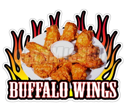 Hot Wings 14" Decal Chicken Concession Restaurant Food Truck Menu Sign Sticker 
