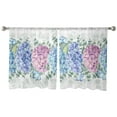 thumbnail image 7 of Sheer Curtains 45 inches Long, Summer Hydrangea Floral Eucalyptus Leaves Butterfly Grey Plaid Light Filtering Sheer Window Curtains Rod Pocket Voile Drapes for Living Room, 52"Wx45"L 2 Panels, 7 of 7